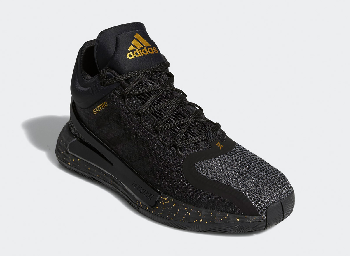 Derrick rose shoes black and sale gold