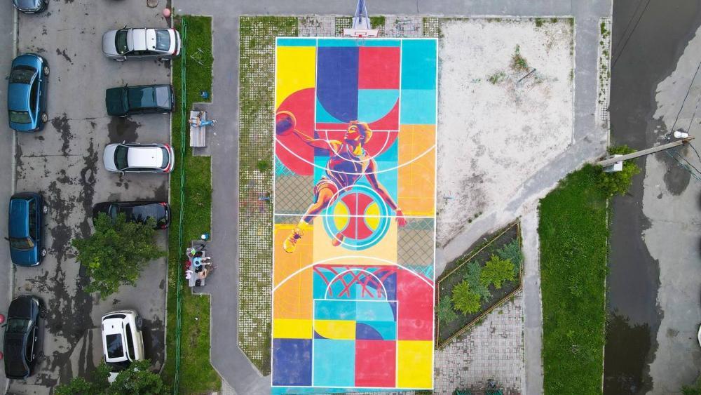 В Челябинске открылась одна из первых арт-площадок для баскетбола в России